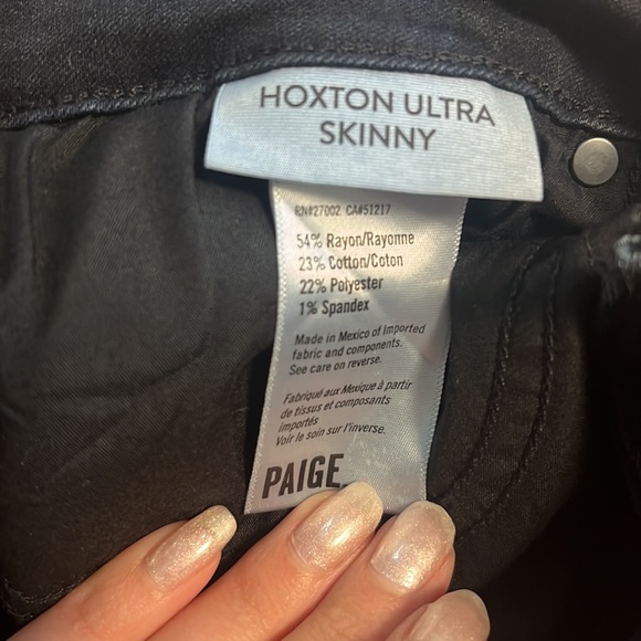 Paige Hoxton Ultra Skinny High Rise in Destructed Black Lava 29 - Picture 14 of 14